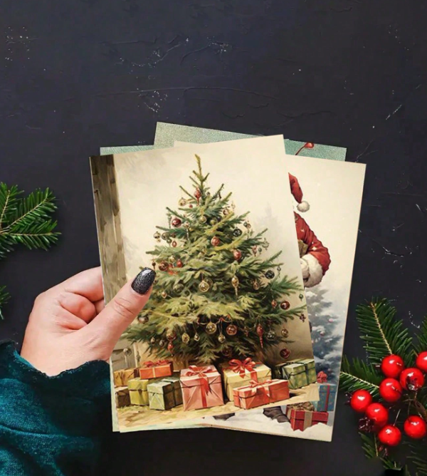 10 Pcs Vintage Christmas Greeting Cards Set